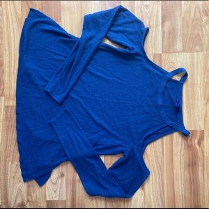 aero cold shoulders ribbed top